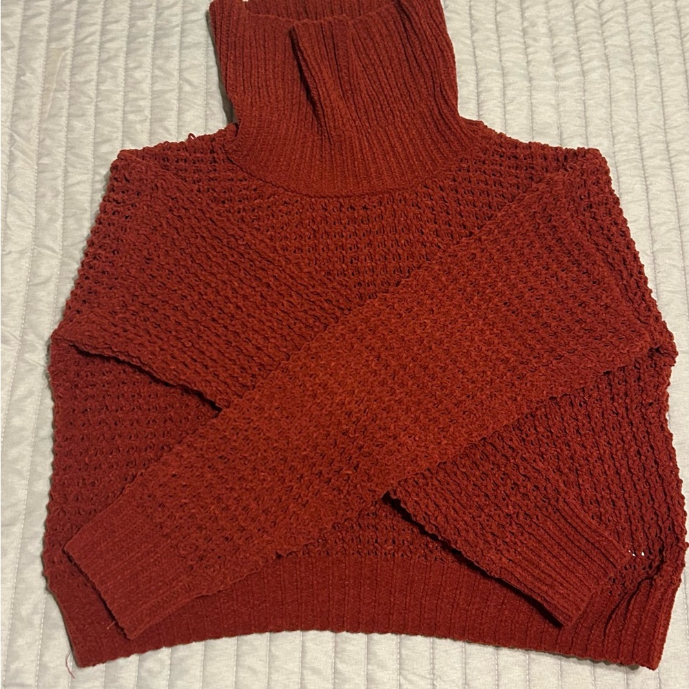 True Craft Brick Red Cowl Neck Sweater